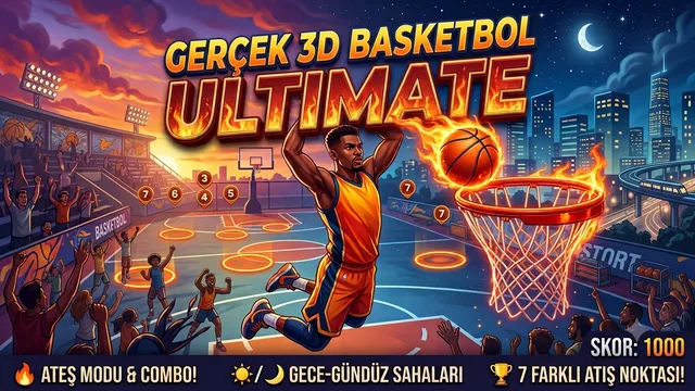 Üç boyutlu basketbol salonunda oyuncunun güç çubuğunu kullanarak potaya şut attığı, seyircilerin tribünlerde bulunduğu ve skor ile isabet yüzdesinin gösterildiği basketbol oyunu.